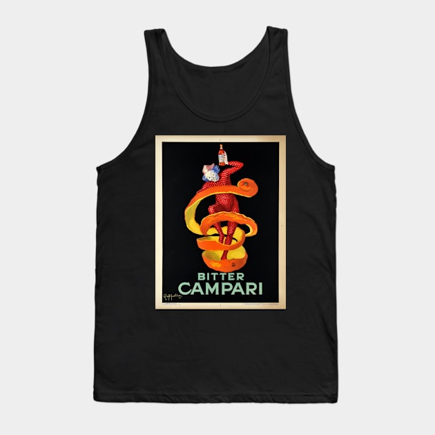 LEONETTO CAPPIELLO Campari Poster Bitter Campari, the small orange peel Tank Top by J0k3rx3